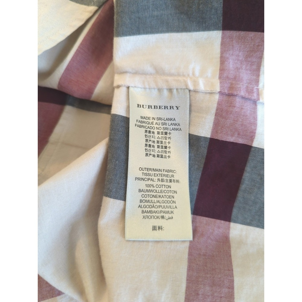 Burberry Brit Women Nova Check Button Up Shirt L Tan Plaid Classic Timeless Chic - Picture 5 of 9